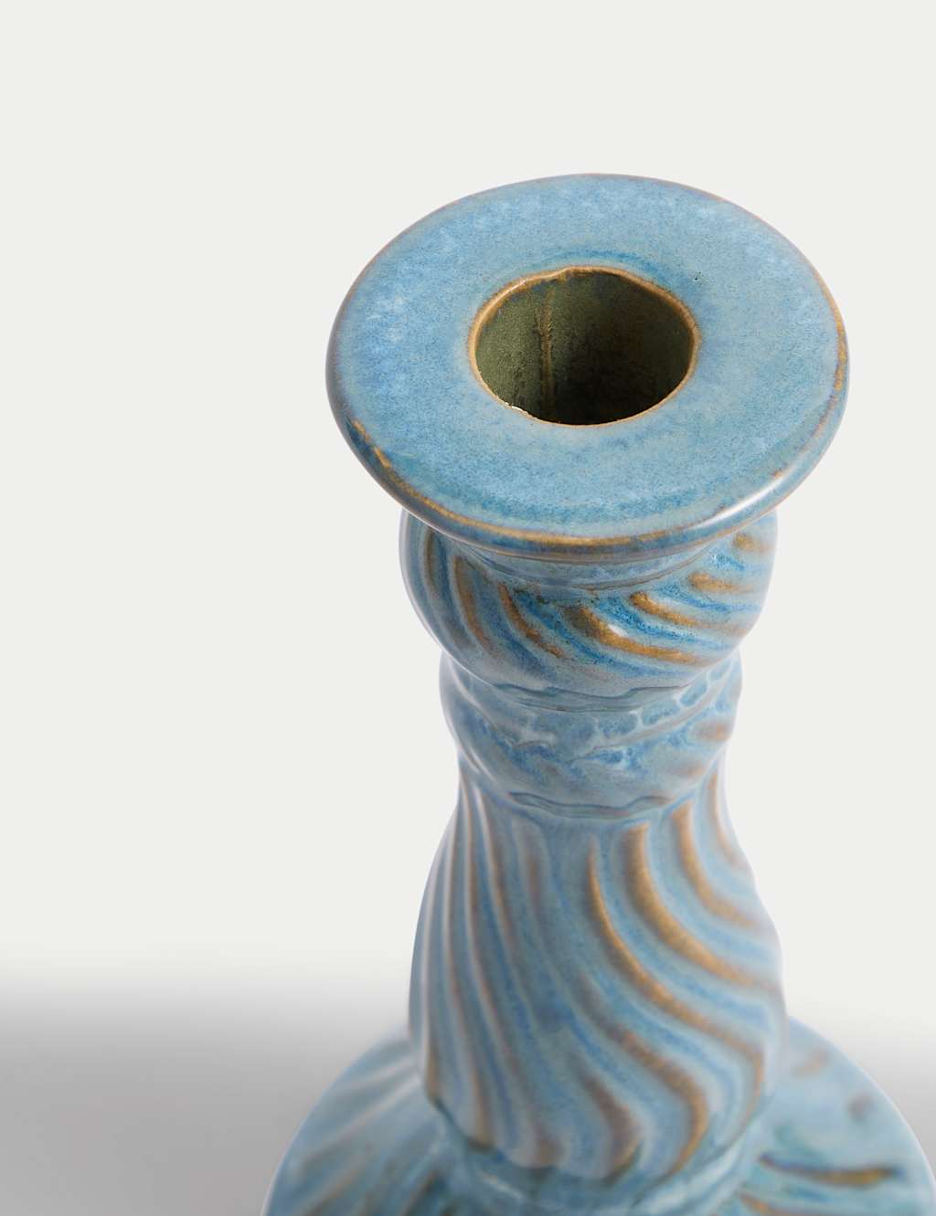 Swirl Ceramic Tall Dinner Candle Holder 3 of 4