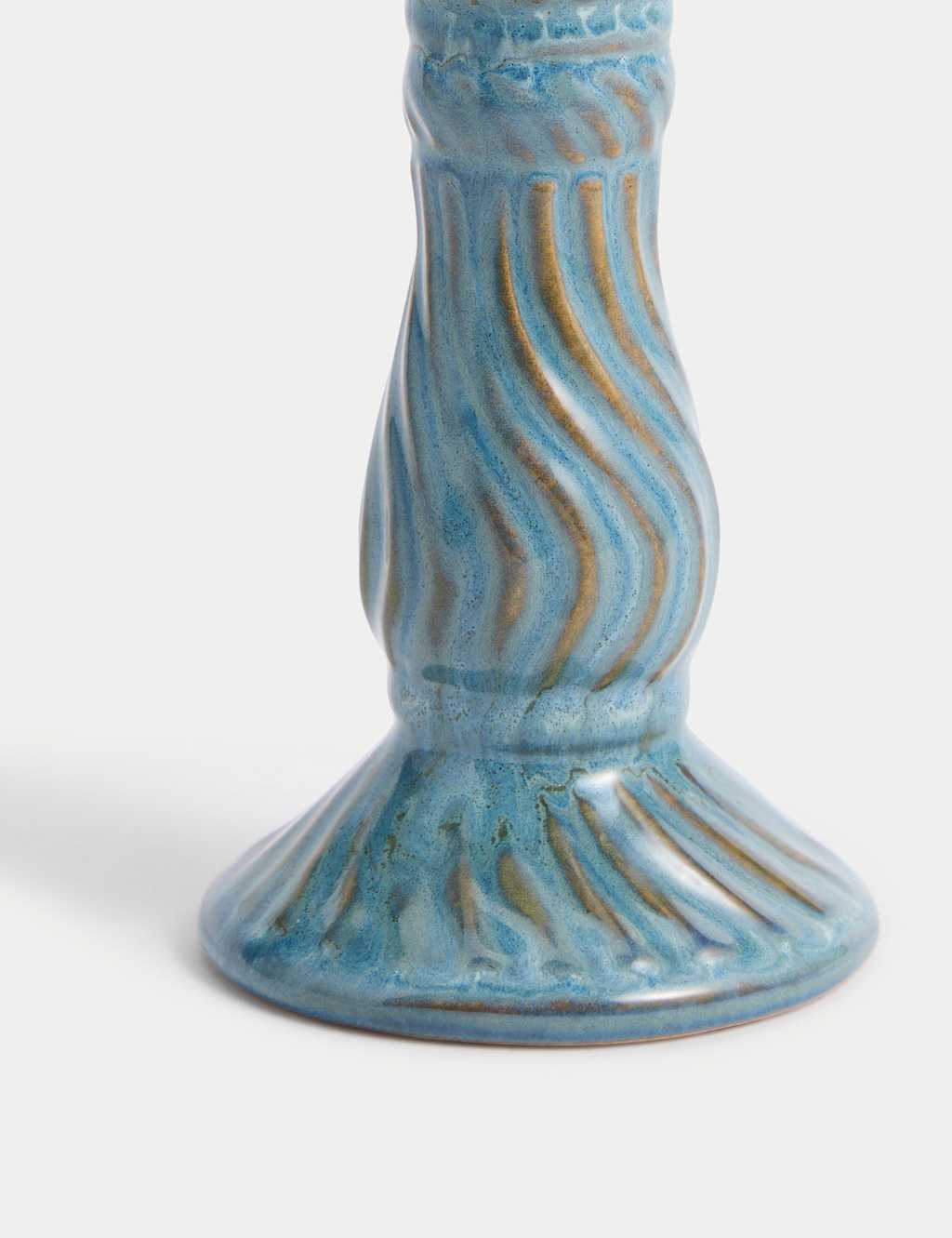 Swirl Ceramic Tall Dinner Candle Holder 4 of 4