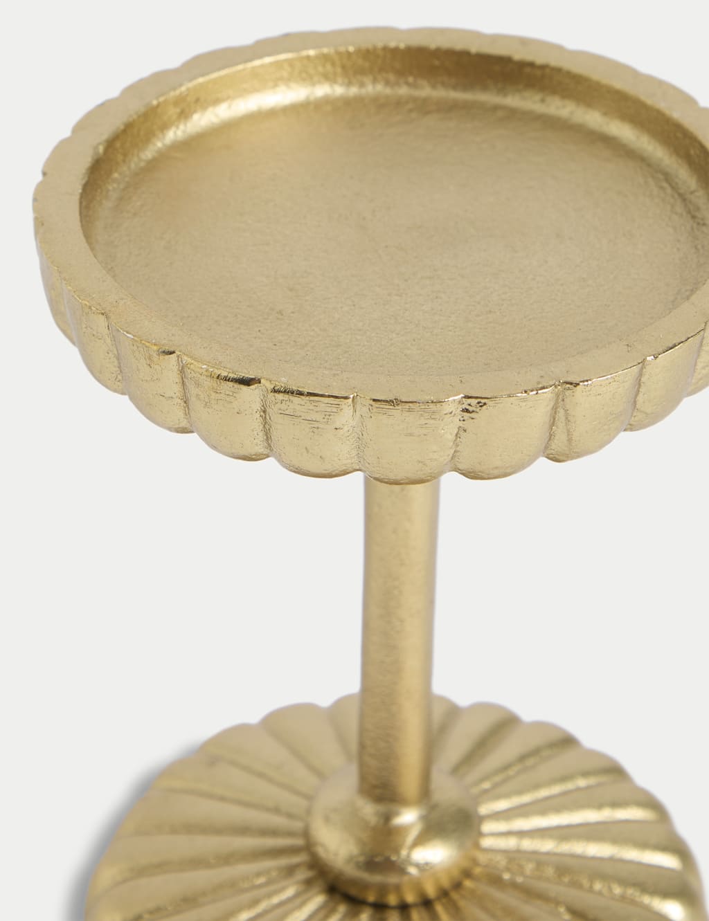 Ridged Metal Pillar Candle Holder 3 of 5
