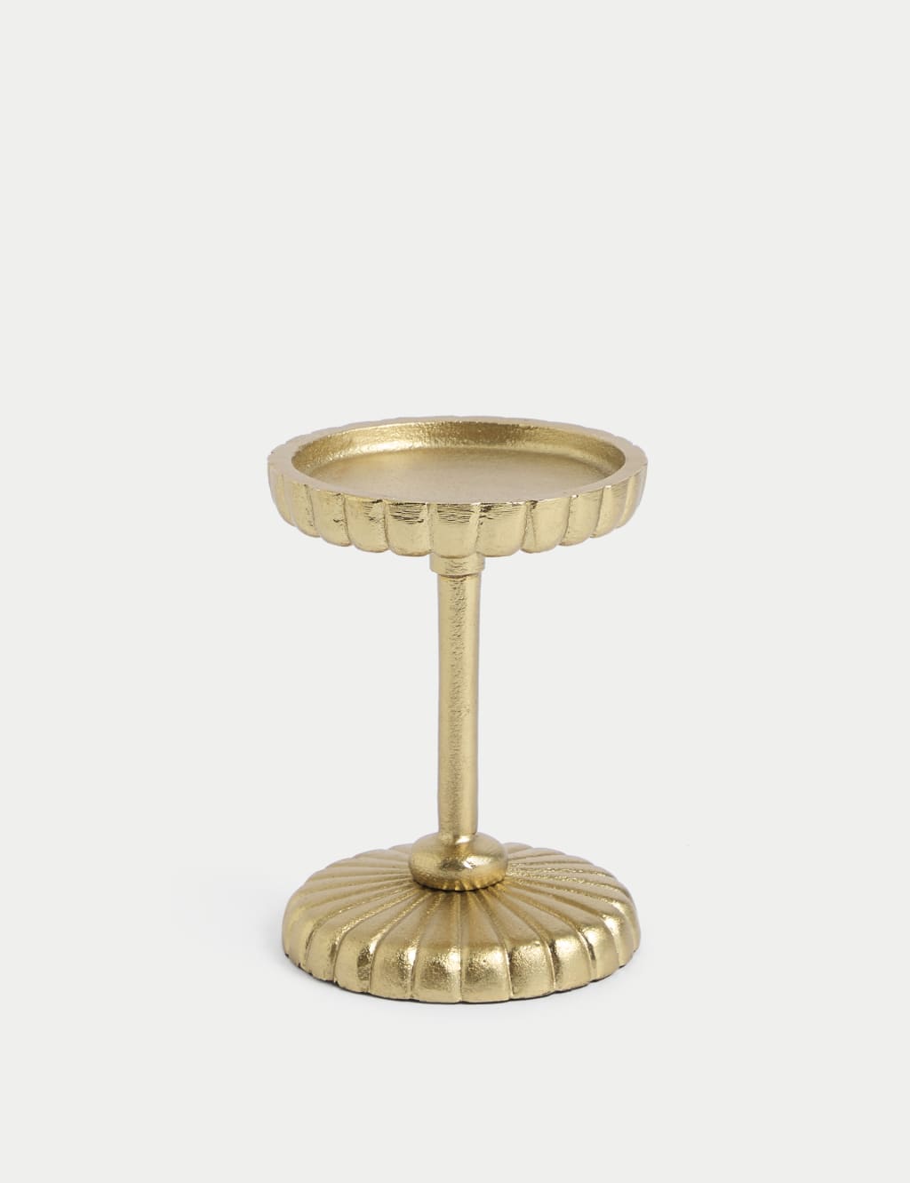 Ridged Metal Pillar Candle Holder 2 of 5