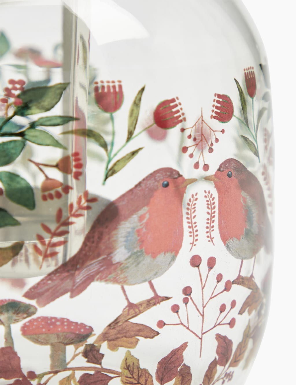 Glass Large Robin Print Lantern 3 of 3