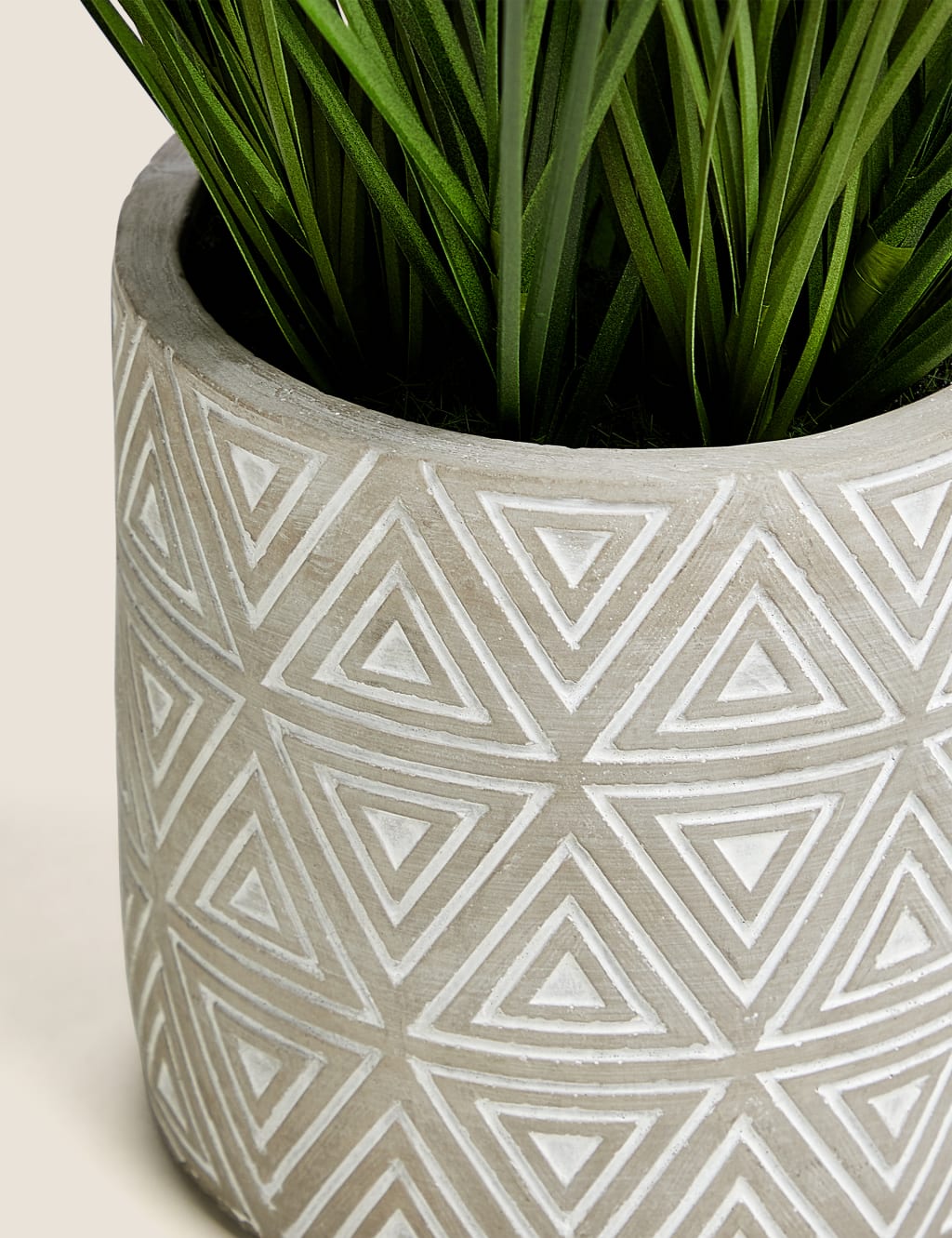 Artificial Medium Grass in Geometric Pot 2 of 5