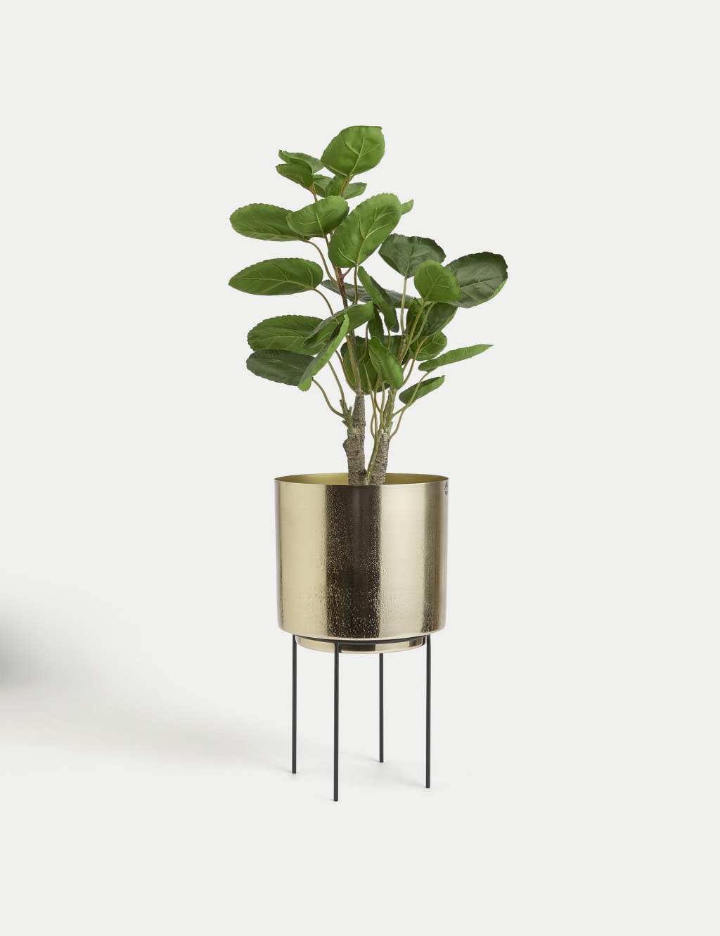 Large Textured Gold Planter with Stand 2 of 4