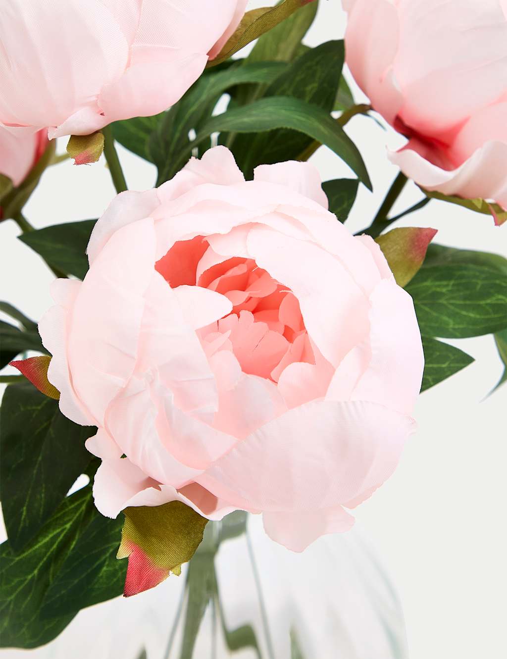 Artificial Peony Arrangement in Scallop Vase 3 of 3