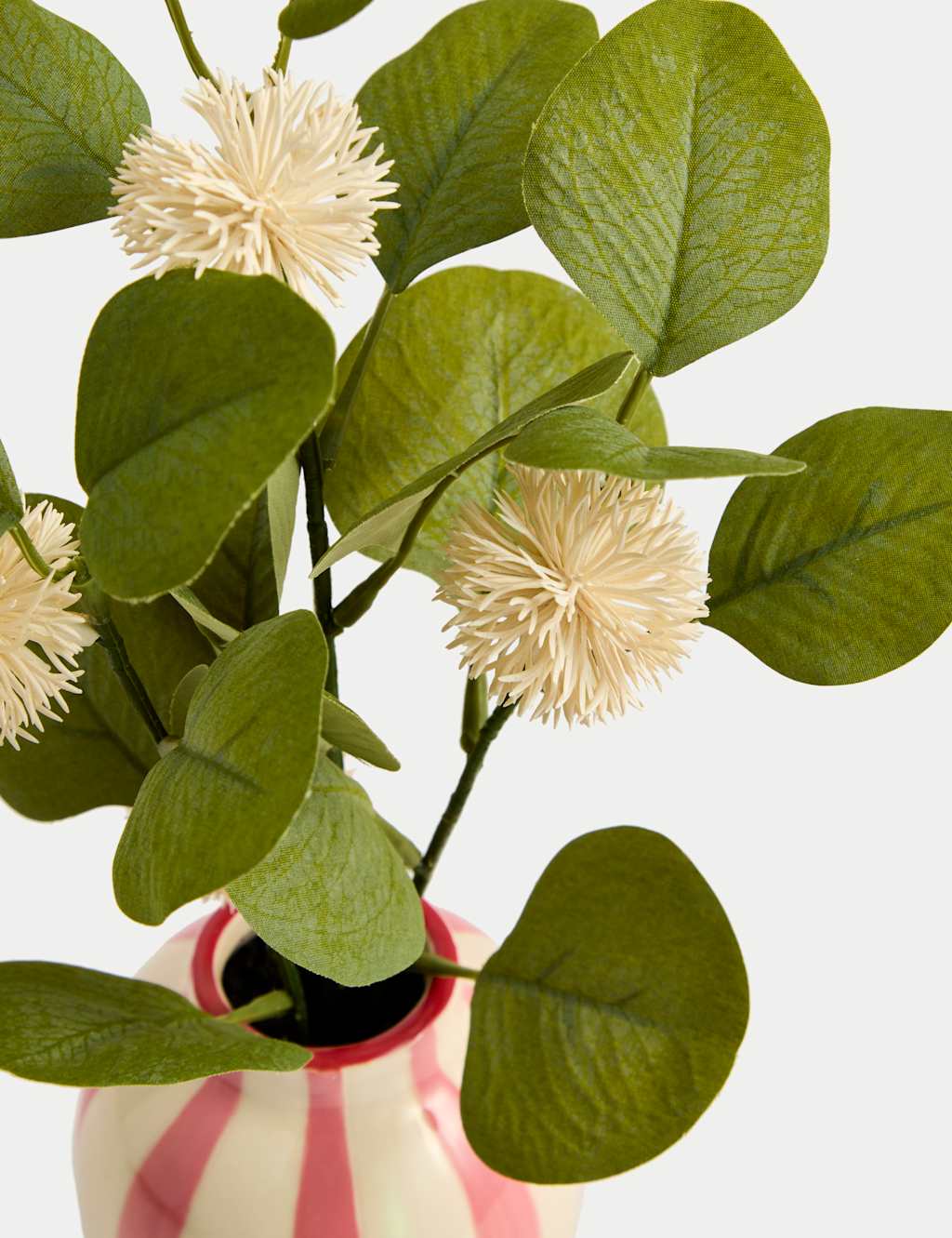 Artificial Pom Pom Flower in Ceramic Vase 2 of 3