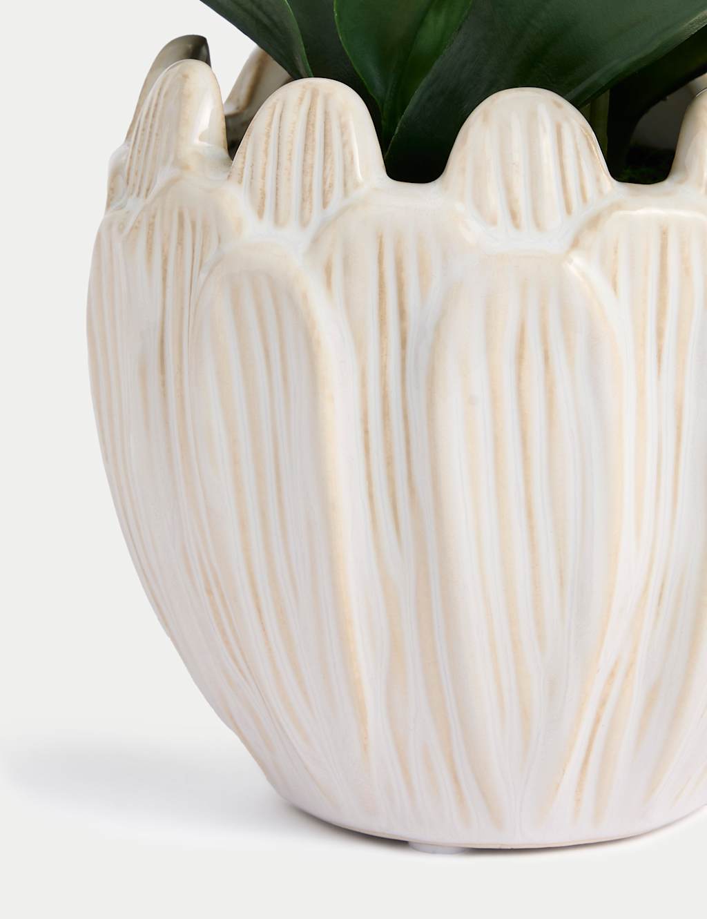 Artificial Orchid Arrangement in Ceramic Pot 3 of 3