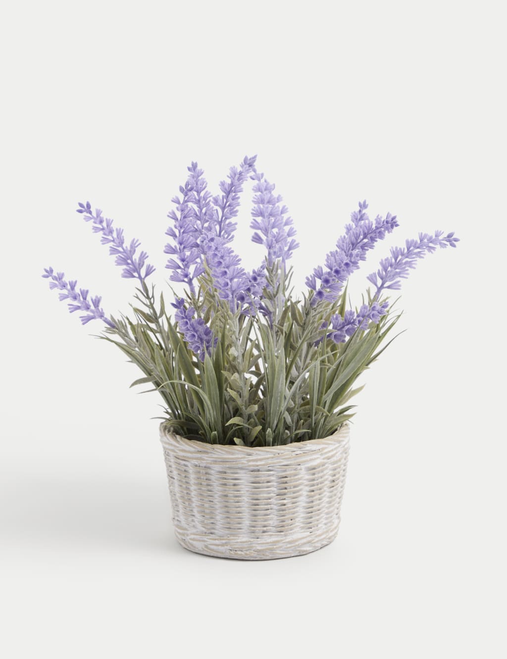 Artificial Lavender Plant in Resin Wicker Pot 1 of 3