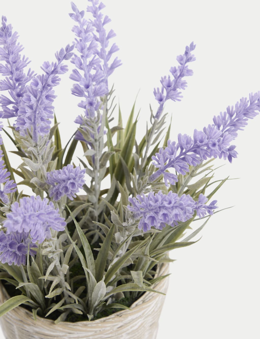 Artificial Lavender Plant in Resin Wicker Pot 2 of 3