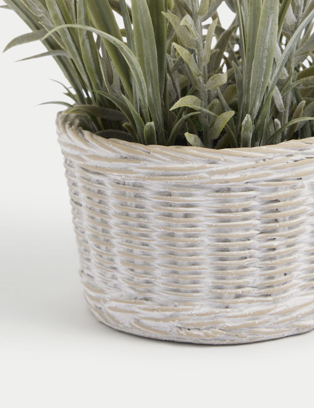 Artificial Lavender Plant in Resin Wicker Pot 3 of 3