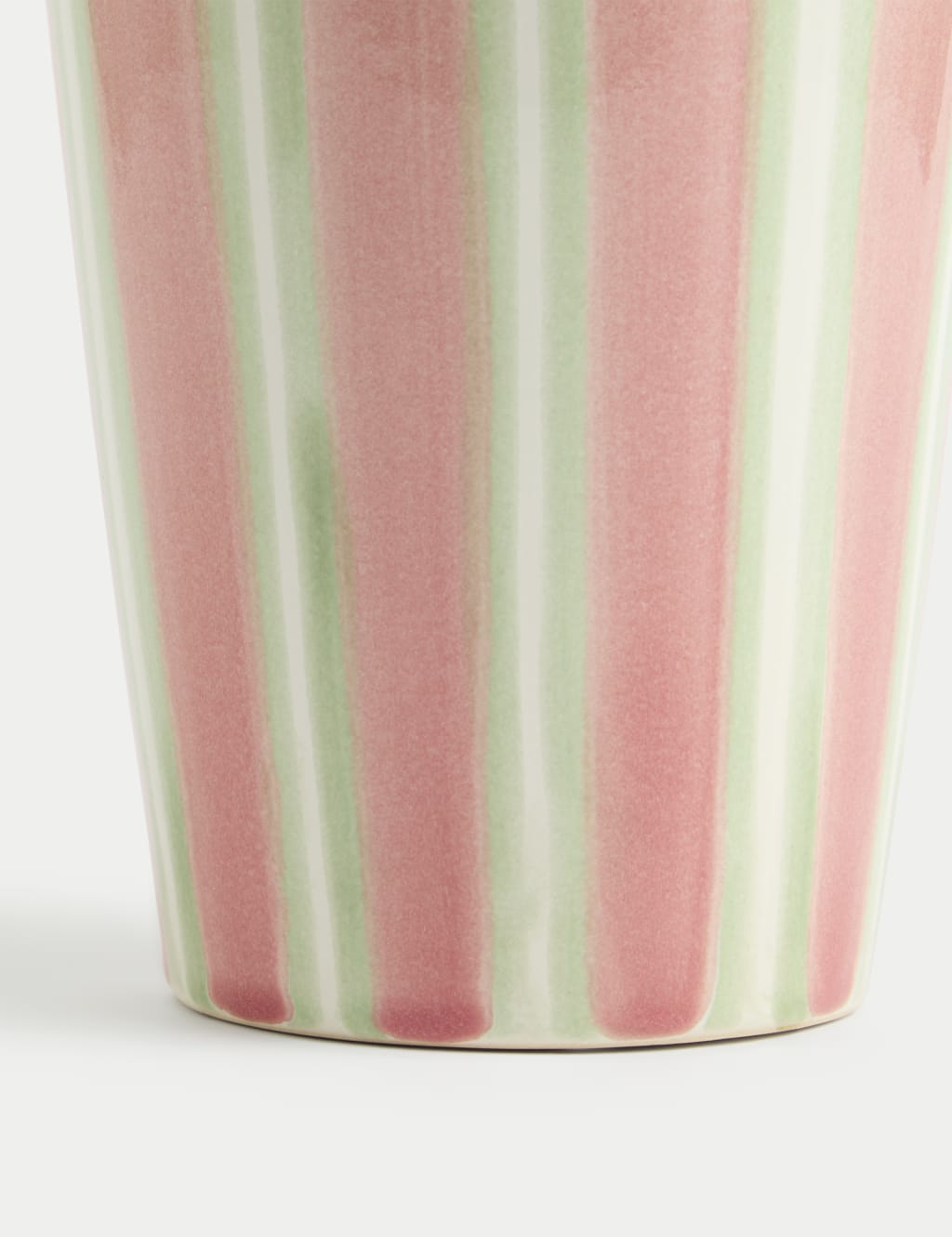 Striped Scallop Edge Ceramic Vase 4 of 4