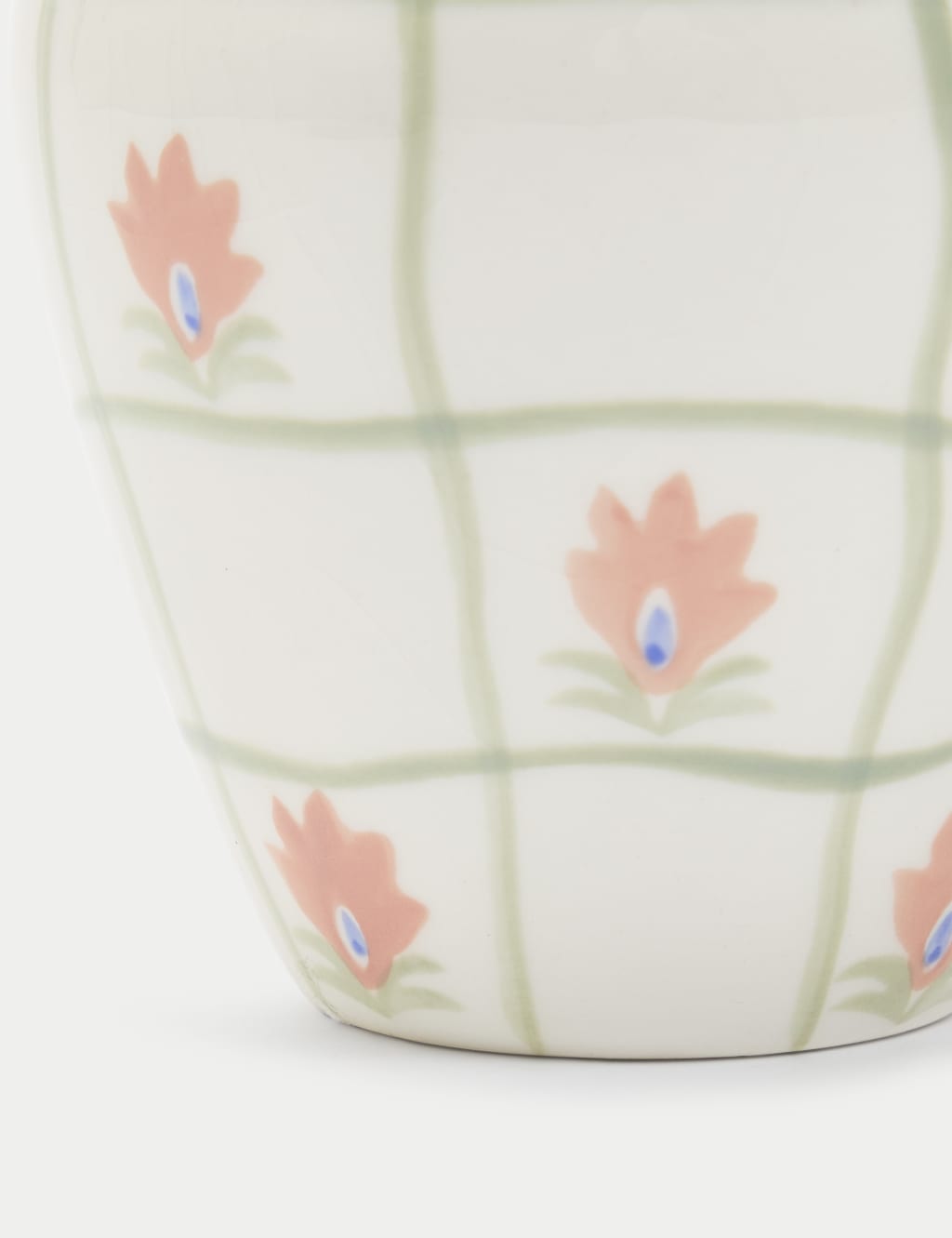 Small Floral Glazed Ceramic Bottle Vase 3 of 3
