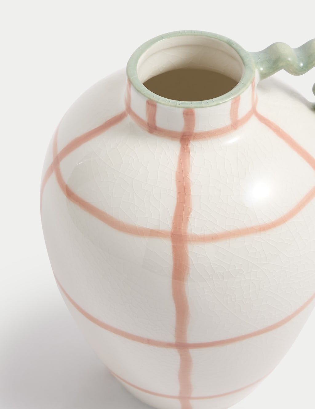 Large Wiggle Check Ceramic Jug Vase 3 of 3