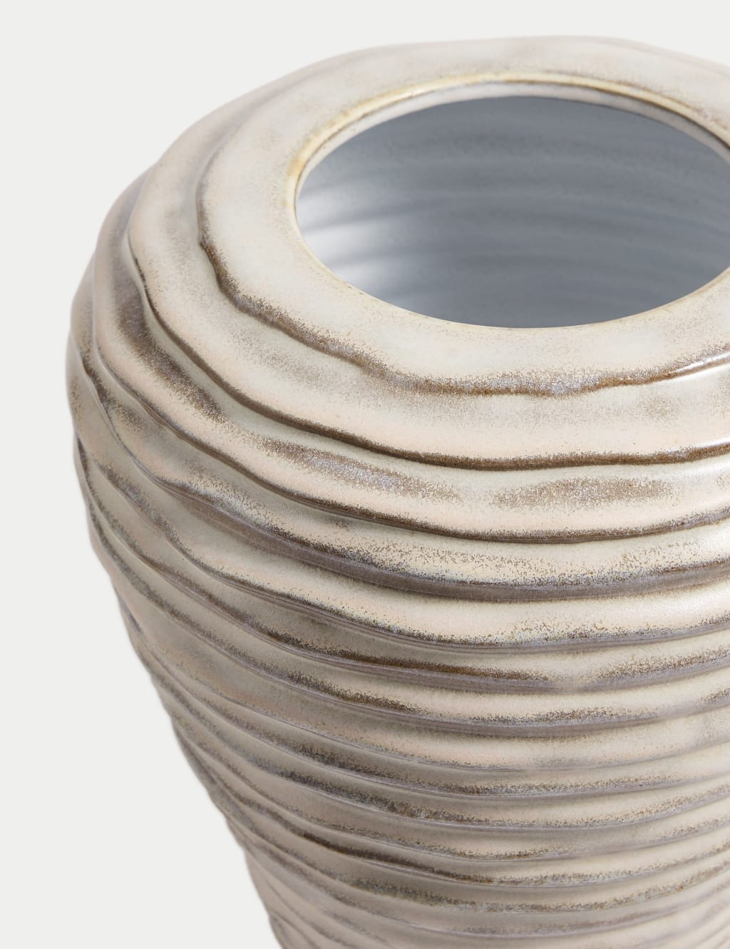 Medium Linear Ridged Ceramic Vase 3 of 5