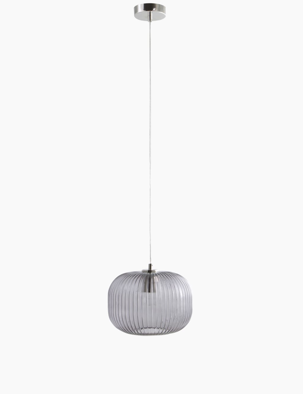 Ribbed Glass Ball Pendant Light 1 of 5