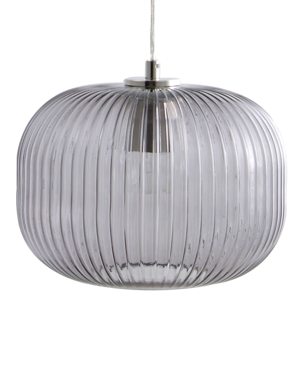 Ribbed Glass Ball Pendant Light 4 of 5