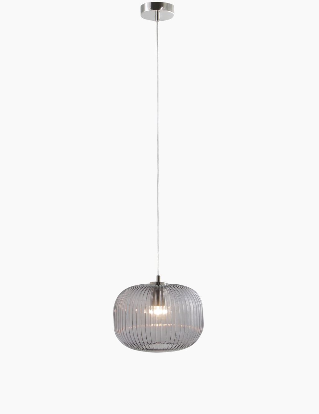 Ribbed Glass Ball Pendant Light 2 of 5