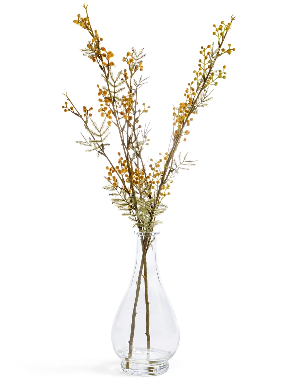 Mustard Mimosa in Clear Glass Bottle 2 of 3