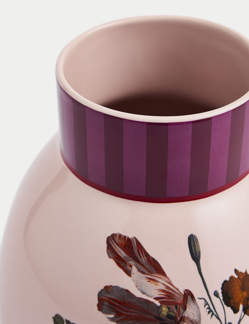 Medium Floral Ceramic Round Vase 3 of 5