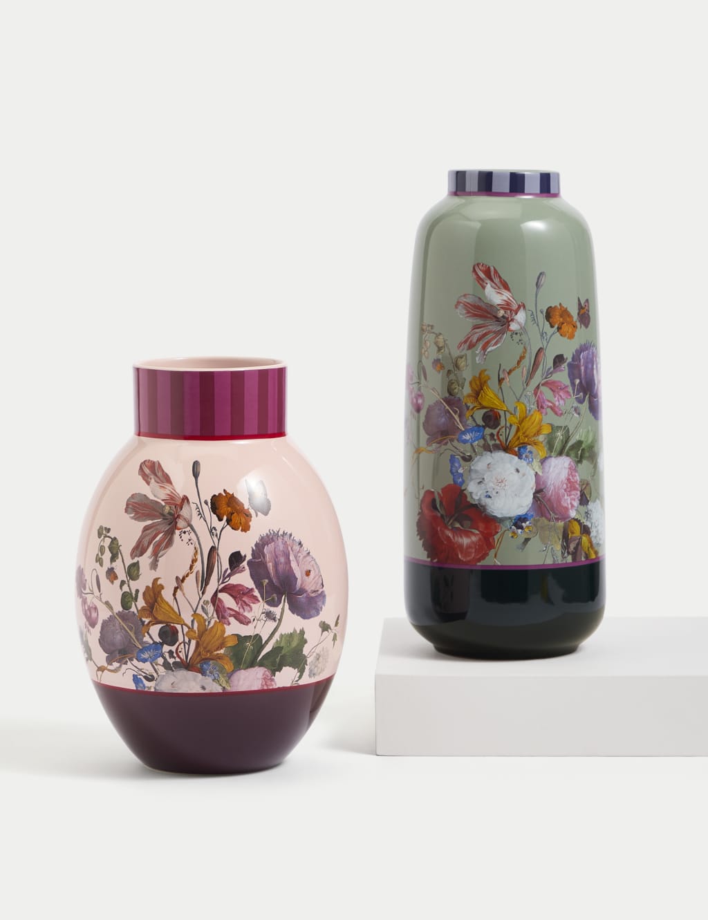 Medium Floral Ceramic Round Vase 5 of 5