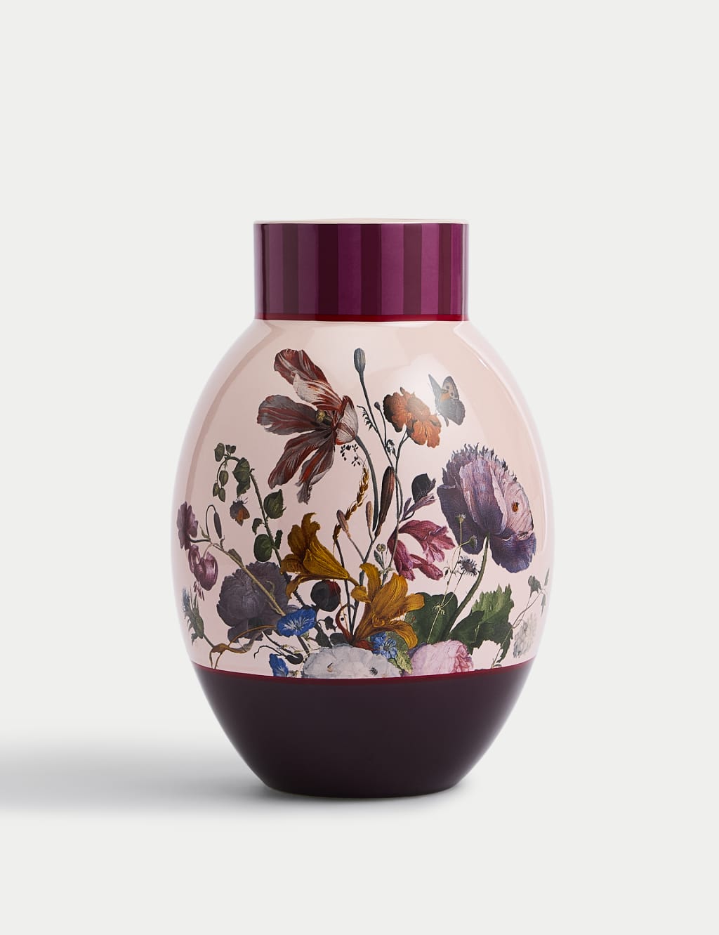 Medium Floral Ceramic Round Vase 2 of 5