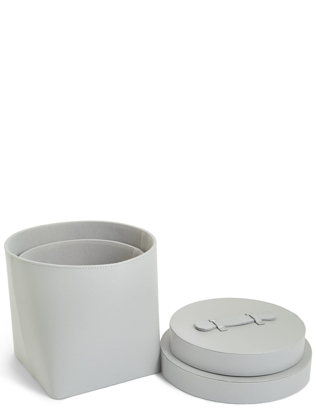 Set of 2 Faux Leather Storage Boxes 2 of 4