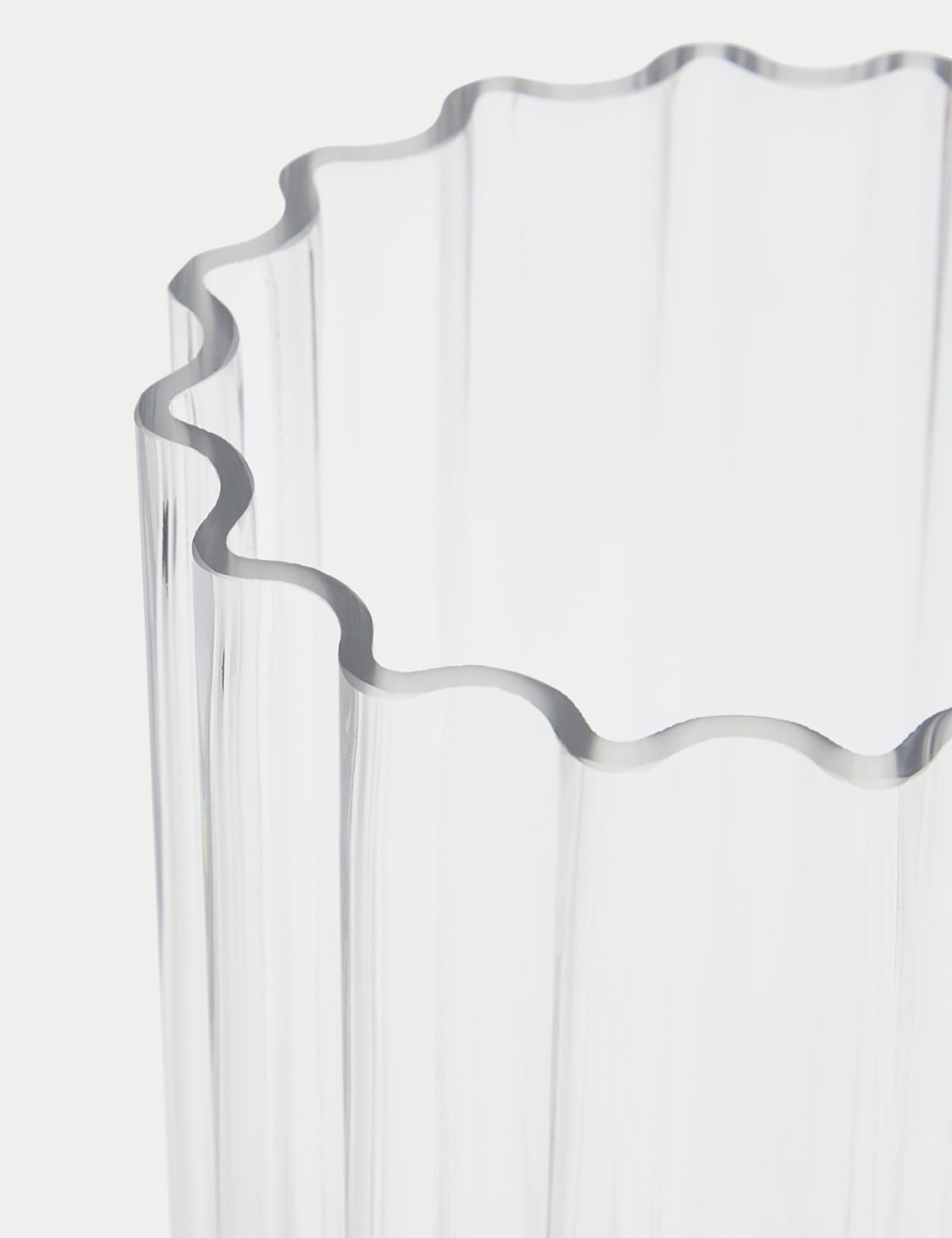 Ridged Glass Cylinder Vase 3 of 4