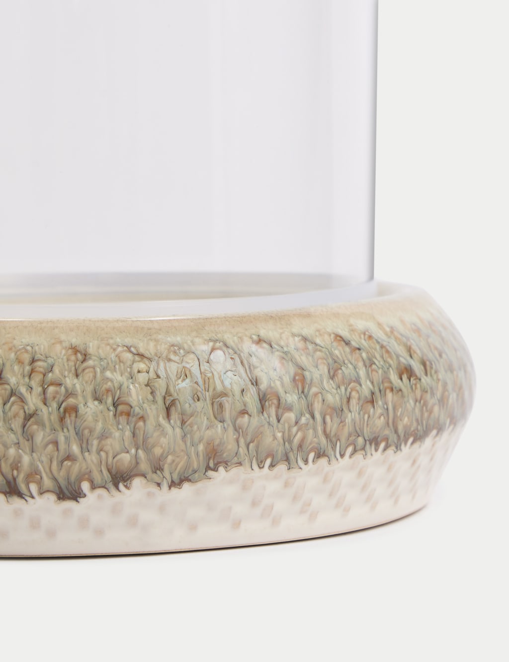 Glazed Drip Ceramic Hurricane Candle Holder 4 of 4