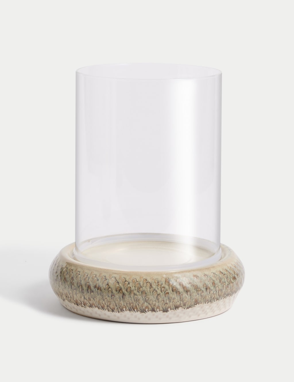 Glazed Drip Ceramic Hurricane Candle Holder 2 of 4