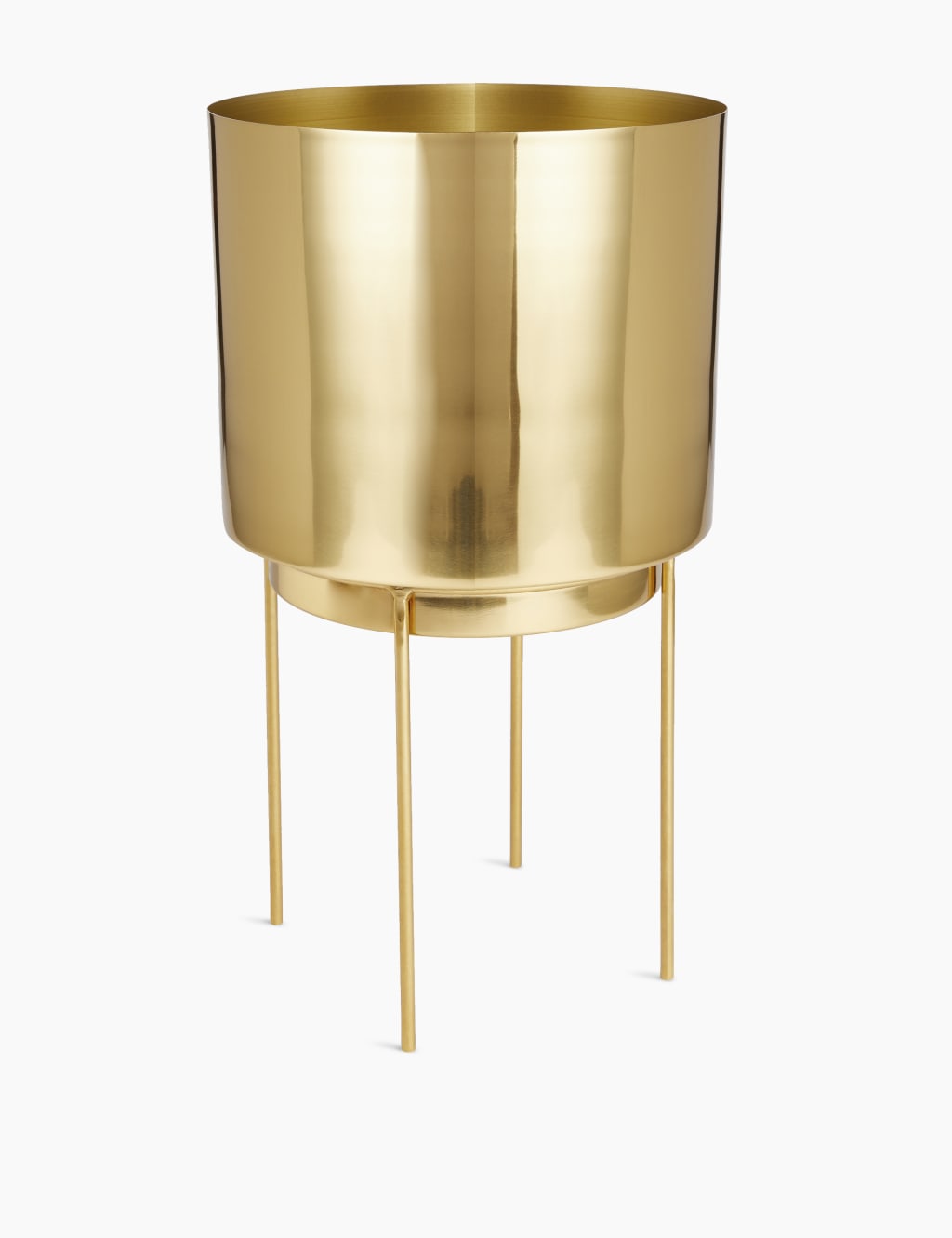 Gold Finish Metal Planter with Legs 2 of 5