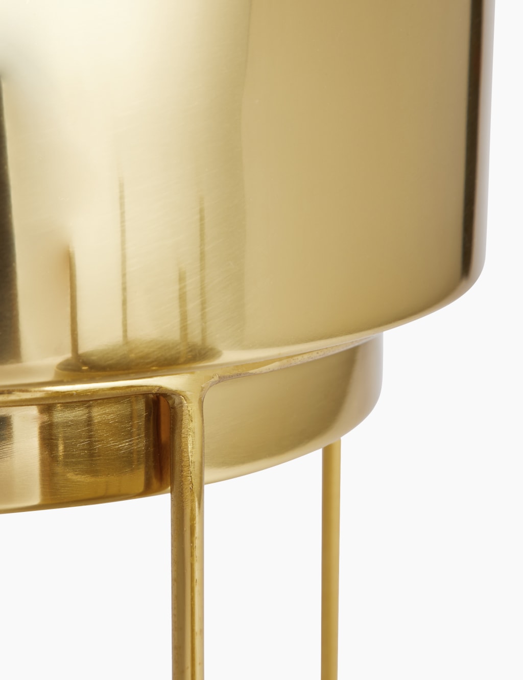 Gold Finish Metal Planter with Legs 4 of 5