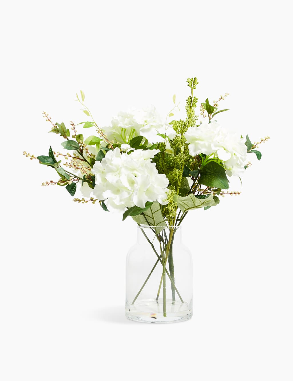 Artificial Hydrangea & Foliage Mix in Large Jar 1 of 3