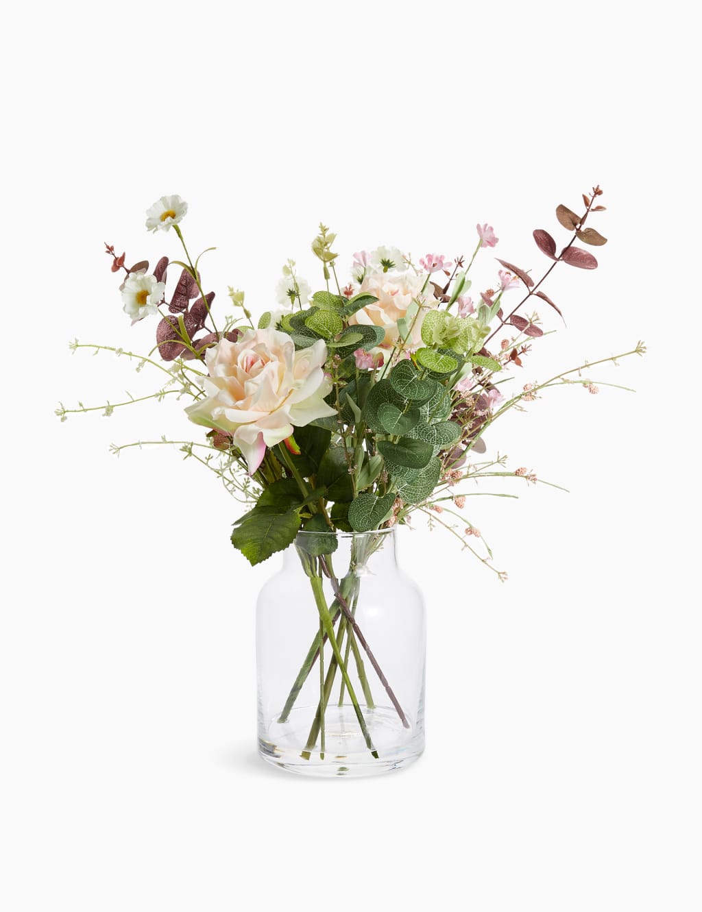 Artificial Rose & Wildflower Mix in Large Jar 1 of 3