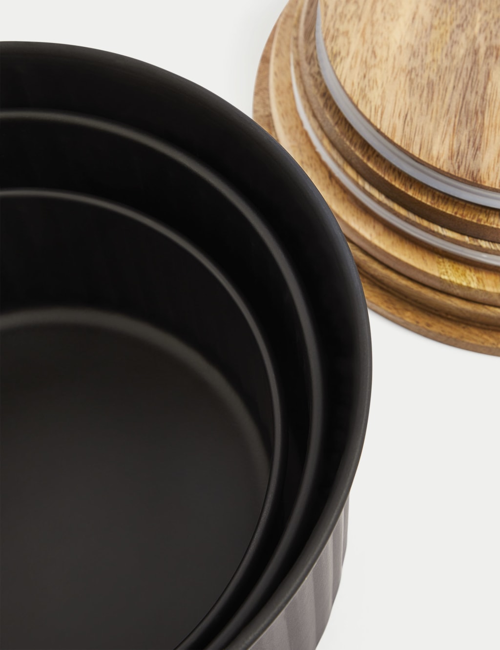 Set of 3 Ribbed Stacking Cake Tins M S Collection M S
