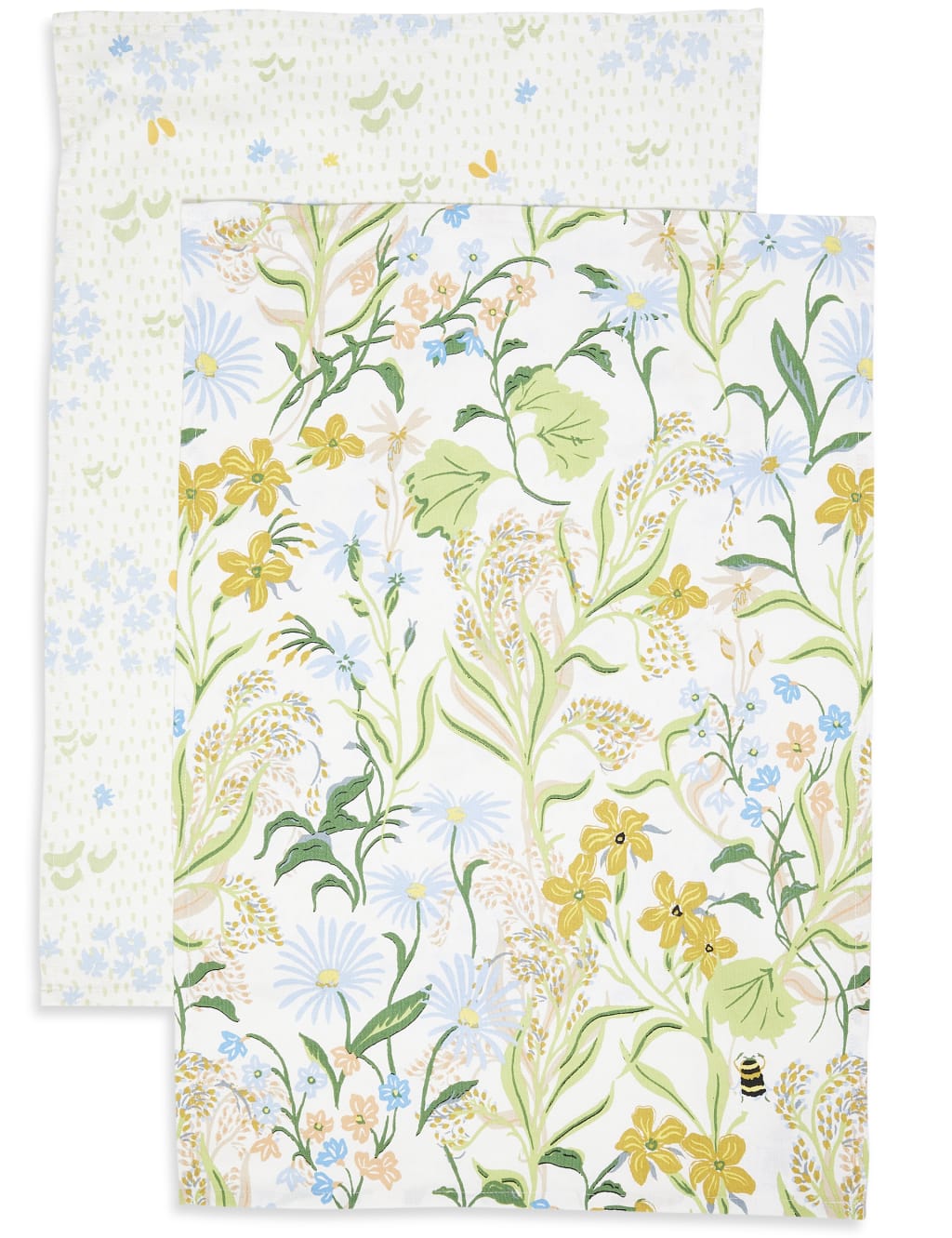Set of 2 Floral Design Tea Towels 1 of 3