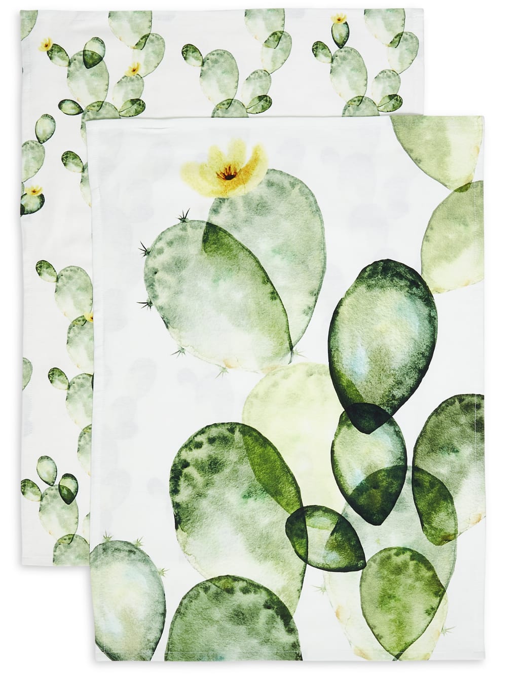 Set of 2 Cactus Design Tea Towels 1 of 3