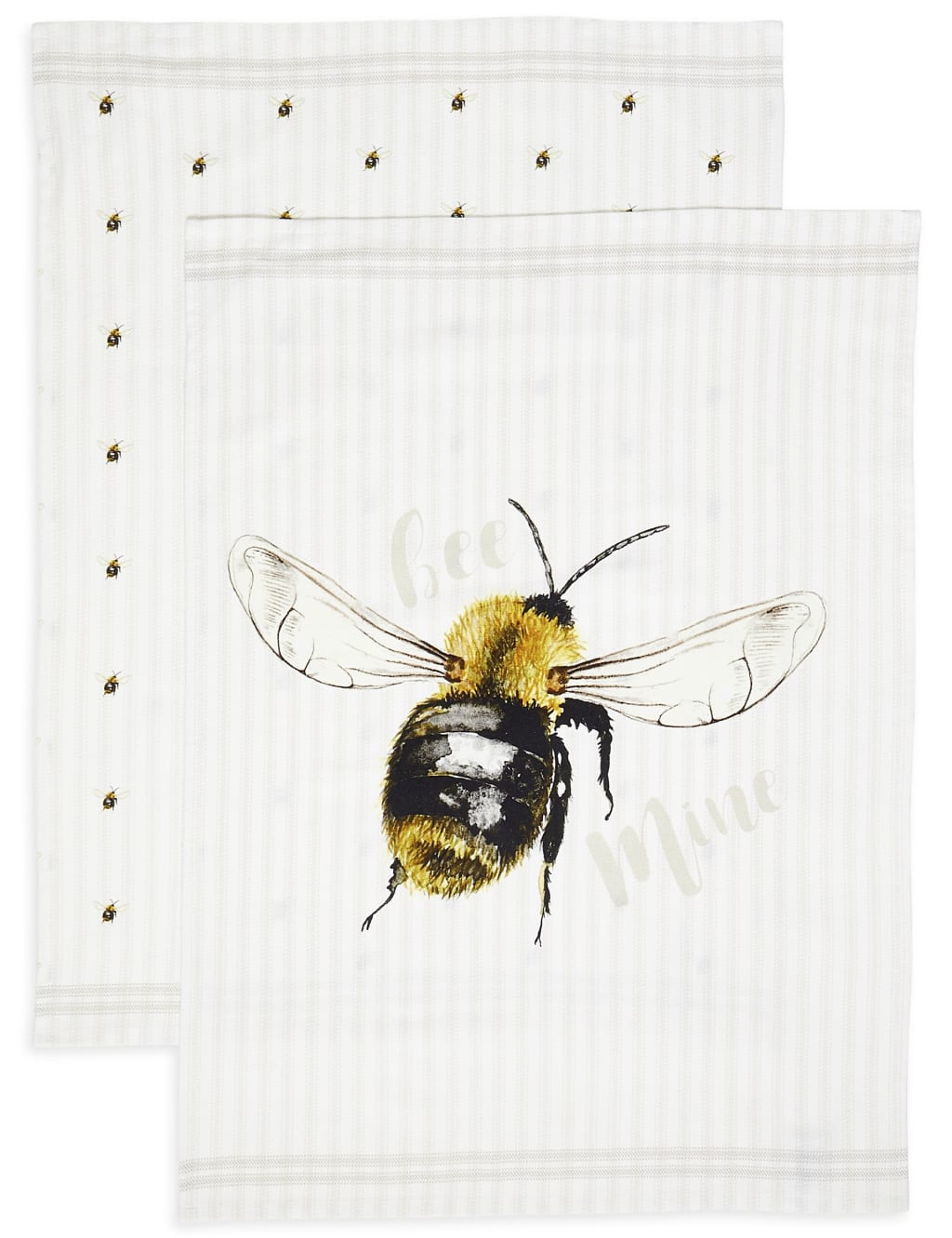 Set of 2 Core Print Bee Tea Towels 1 of 3