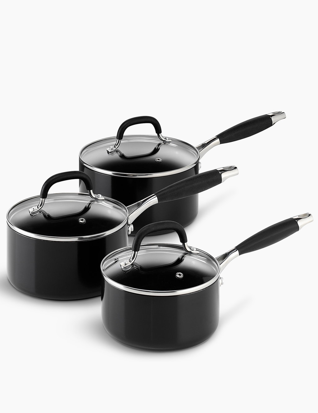 Aluminium Non-Stick 3 Piece Saucepan Set 1 of 2
