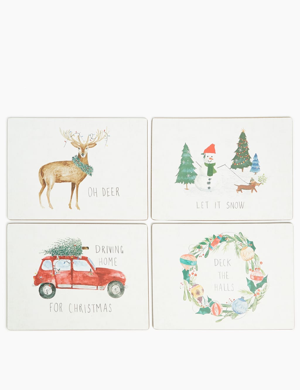 4 Pack Festive Cork Back Table Mats 2 of 3