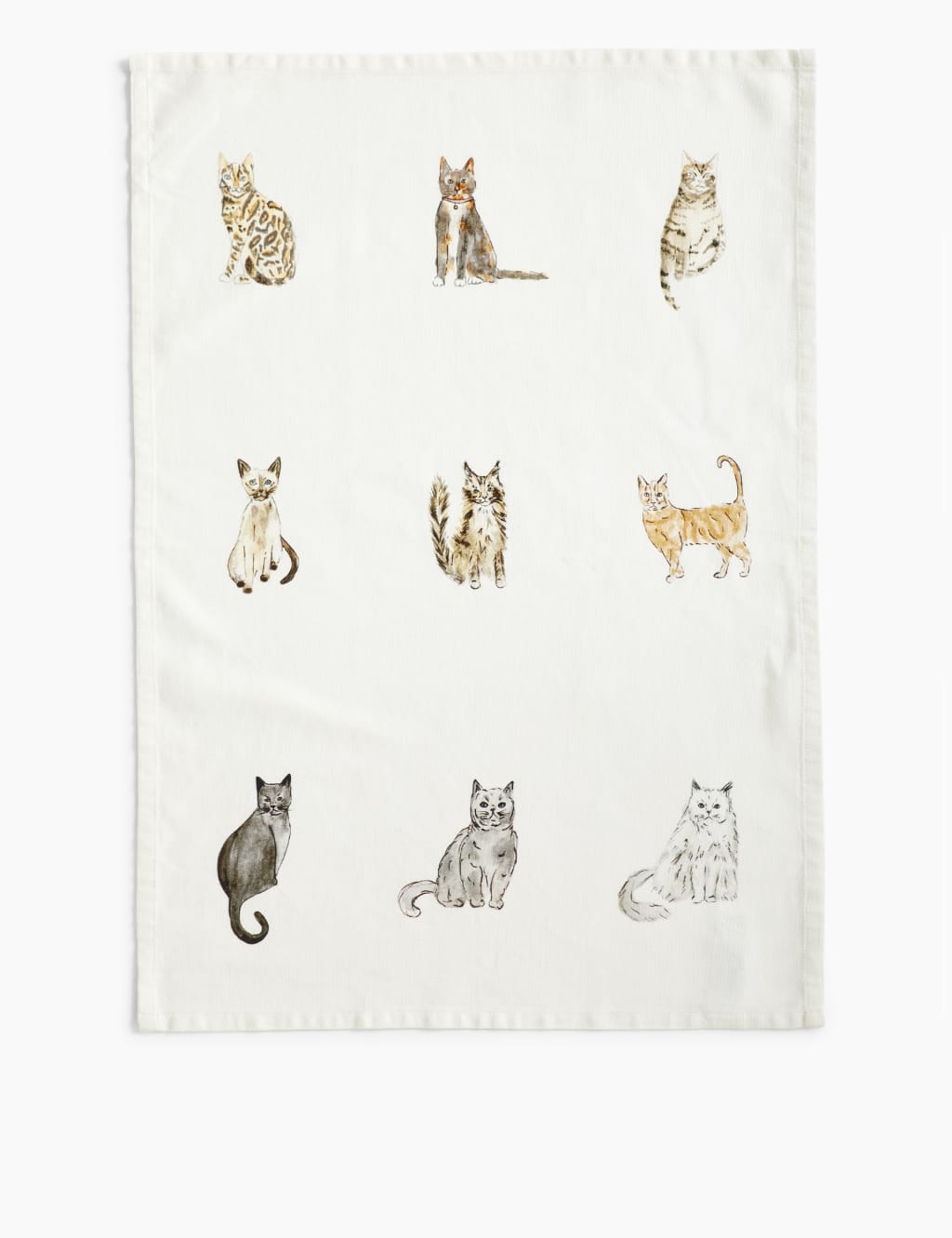 Cotton Cat Print Tea Towel 1 of 3