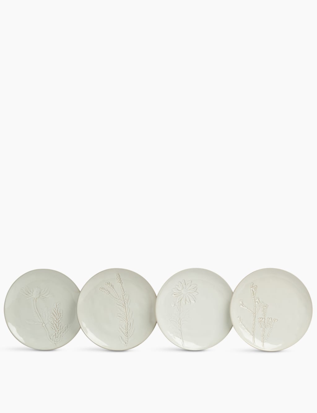 Set of 4 Pressed Flower Side Plates 1 of 3