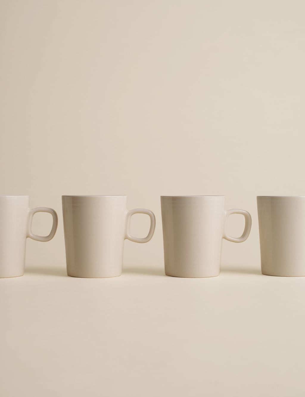 Set of 4 Ribbed Ceramic Cappucino Cups 1 of 4