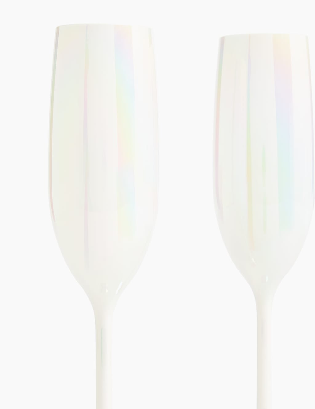 Set of 4 White Lustre Champagne Flutes 3 of 3