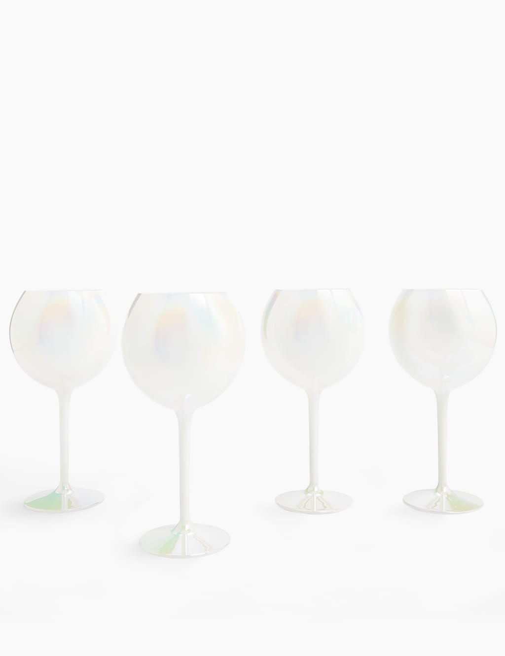 Set of 4 White Lustre Gin Glasses 1 of 3