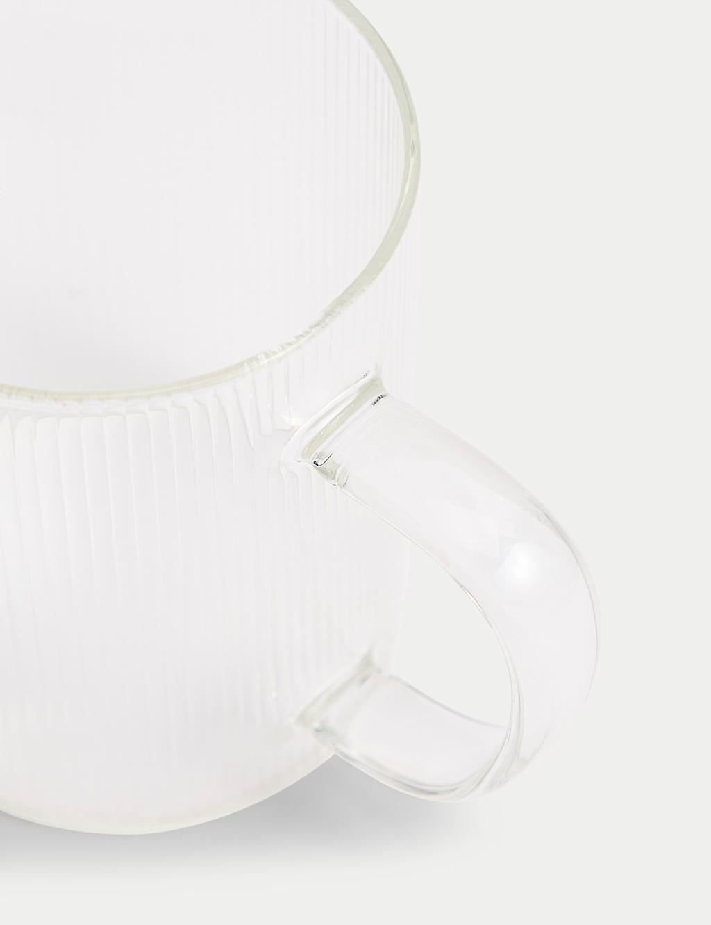 Ribbed Glass Milk Jug 2 of 3