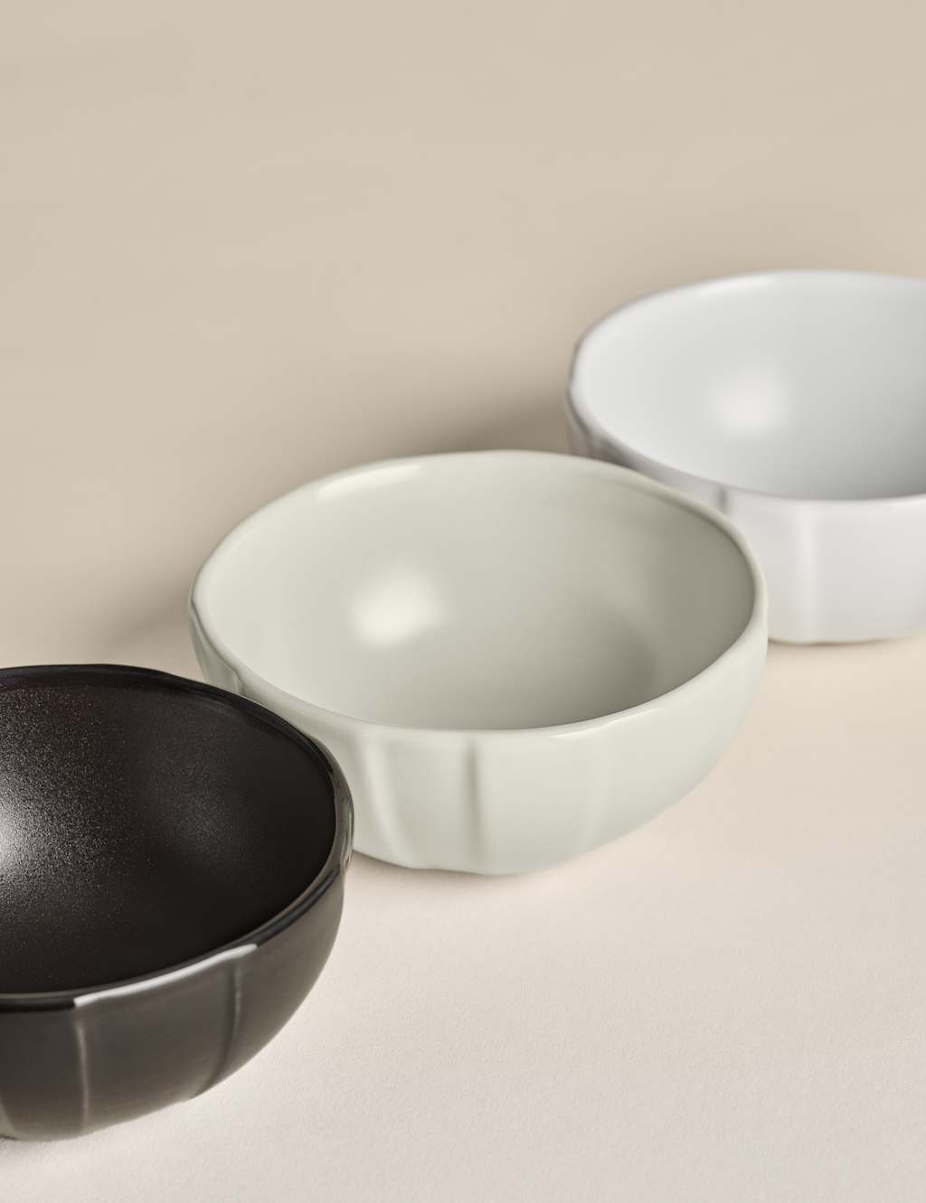Set of 3 Ceramic Textured Nibble Bowls 4 of 6