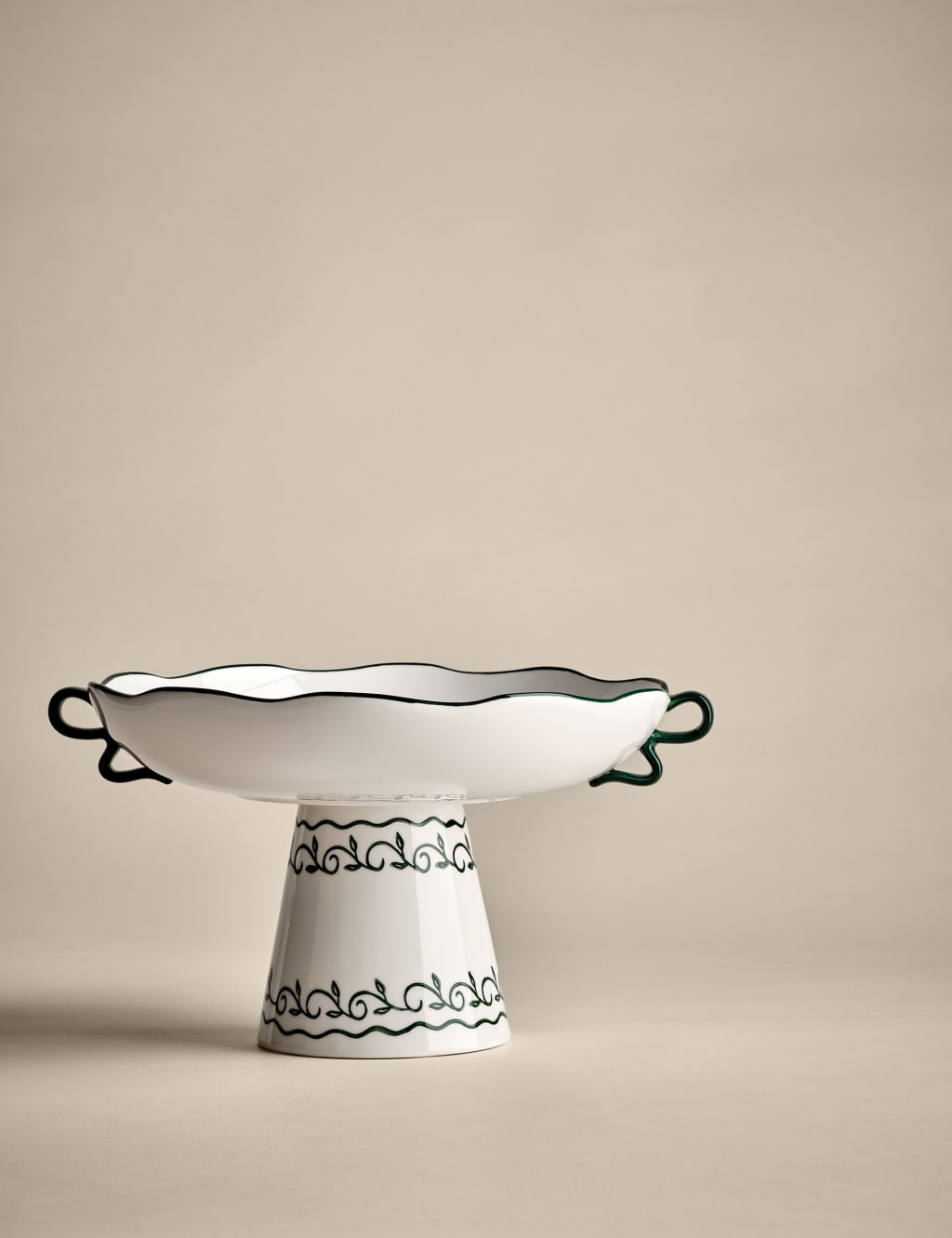 Hand Painted Footed Serving Bowl 2 of 6