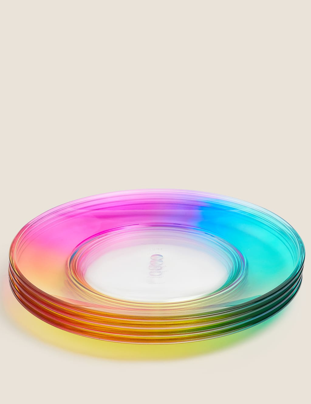 Set of 4 Rainbow Picnic Dinner Plates M S