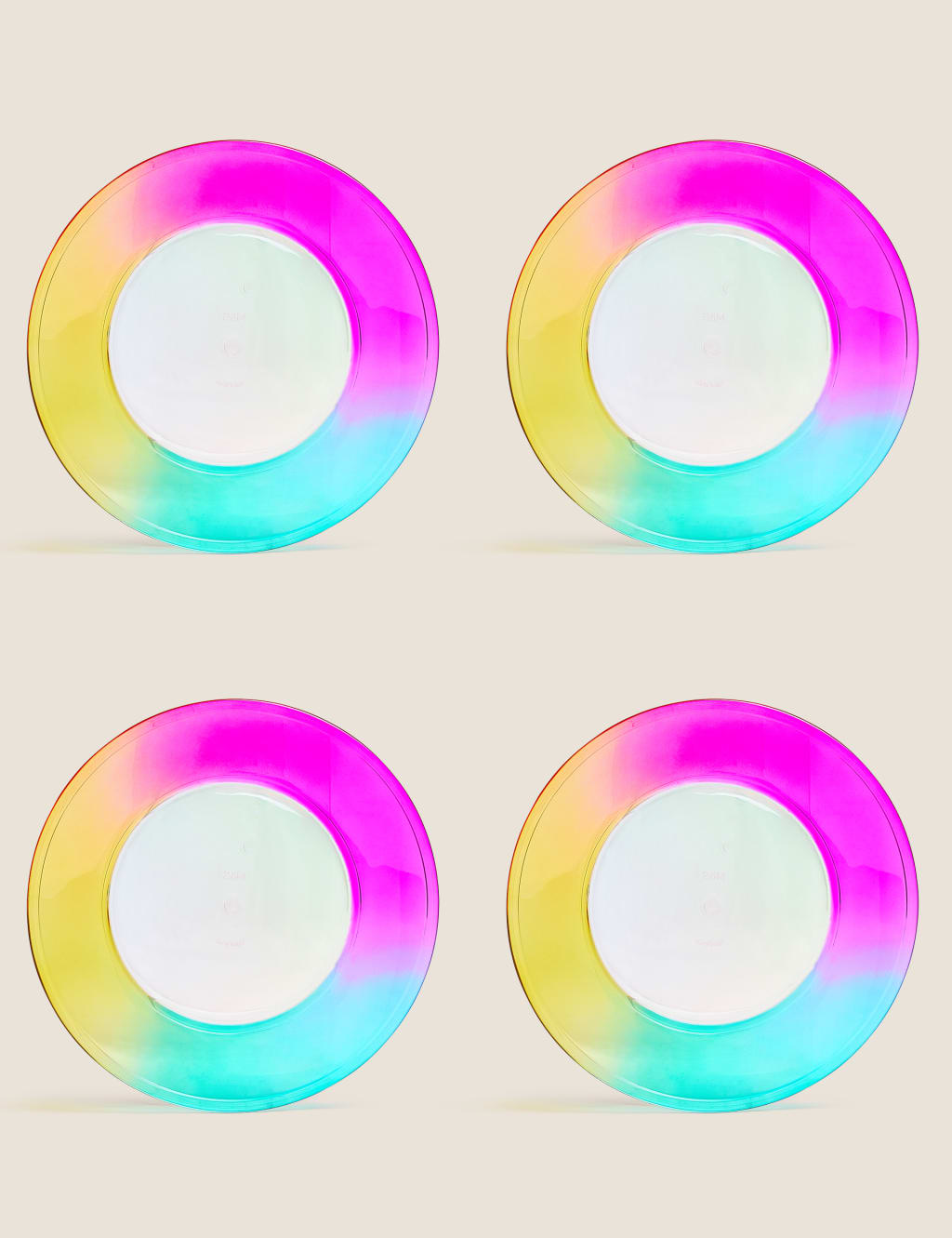 Set of 4 Rainbow Picnic Side Plates 2 of 3