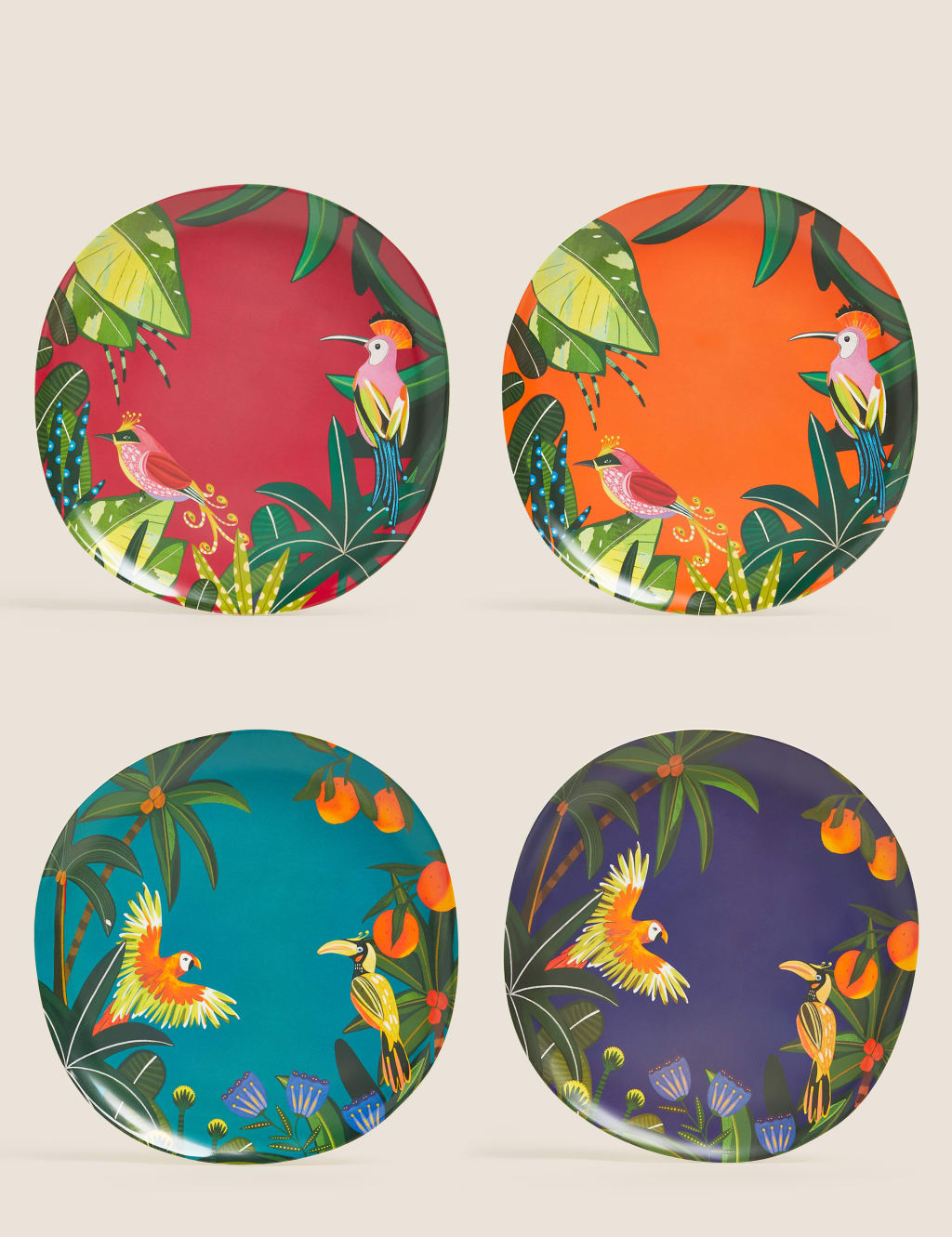 Set of 4 Jungle Dinner Plates 2 of 3