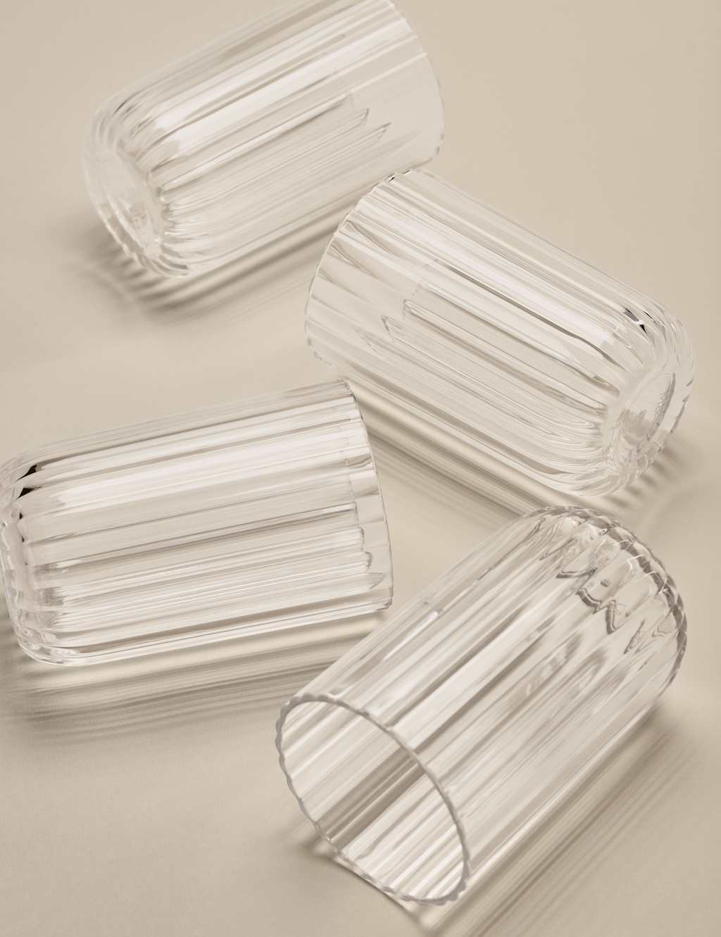 Set of 4 Ribbed Picnic Hi Ball Glasses 1 of 4
